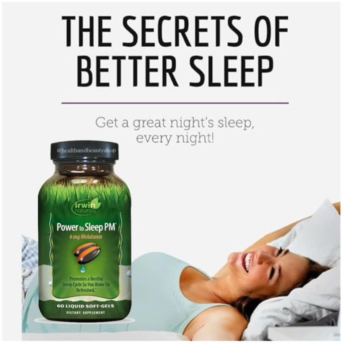 Irwin Naturals, Power to Sleep PM, 6 mg Melatonin 60 Liquid Soft-Gels