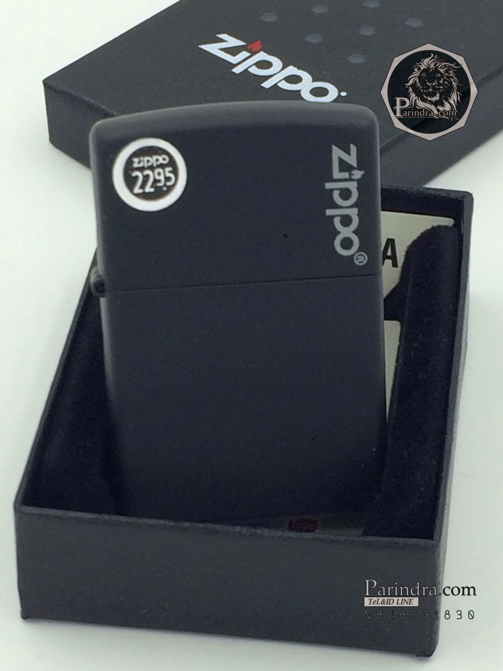 ไฟแช็ค Zippo แท้ " Zippo Logo Black Matte Finish Lighter " #Zippo Code 218ZL แท้นำเข้า 100%