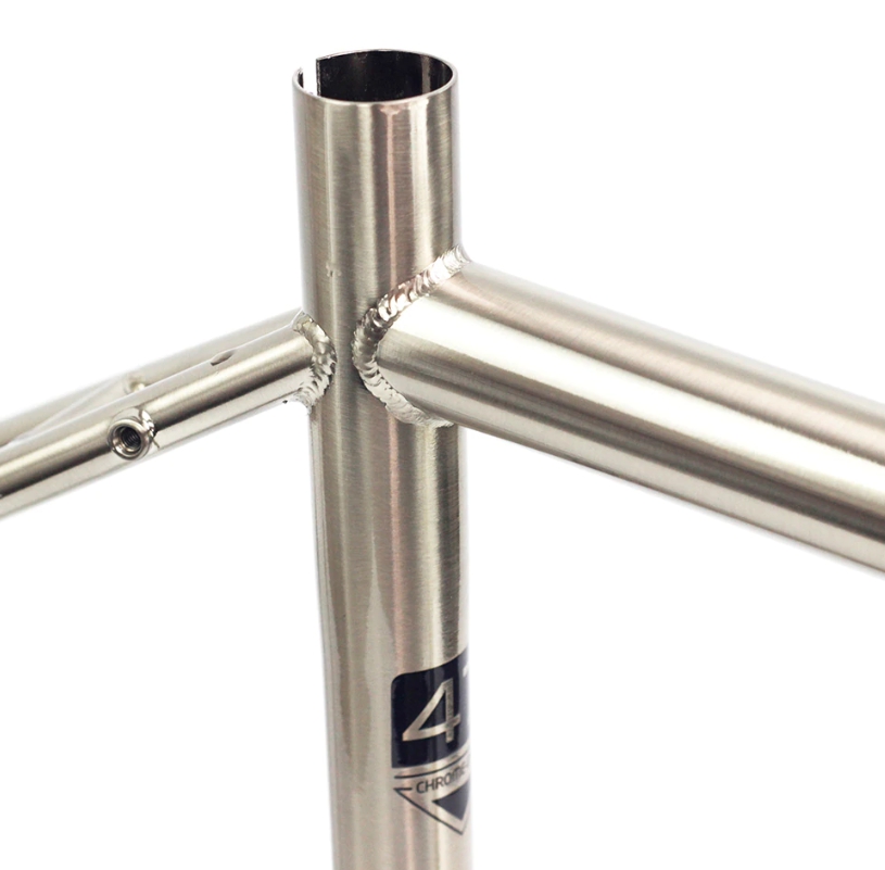 เฟรมเซ็ต เฟรมทัวร์ริ่ง SEABOARD Chromoly 4130 สี Chrome 700C Classic Cyclocross Cr-mo Frameset Disc Brake 4130