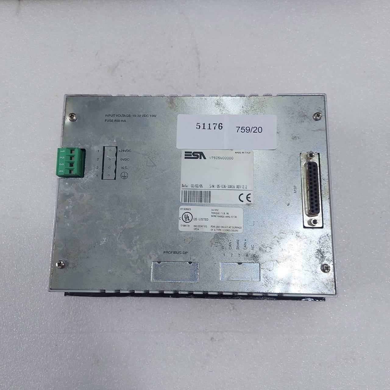 VT505W00000 HMI " ESA "