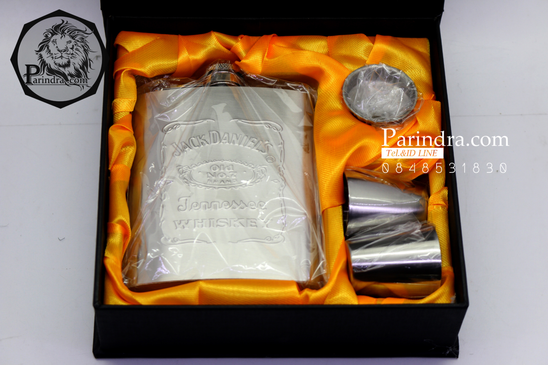 ชุดกระป่องสแตนเลส Jack Daniel's อย่างดี สำหรับพกพา บรรจุ 7 oz.