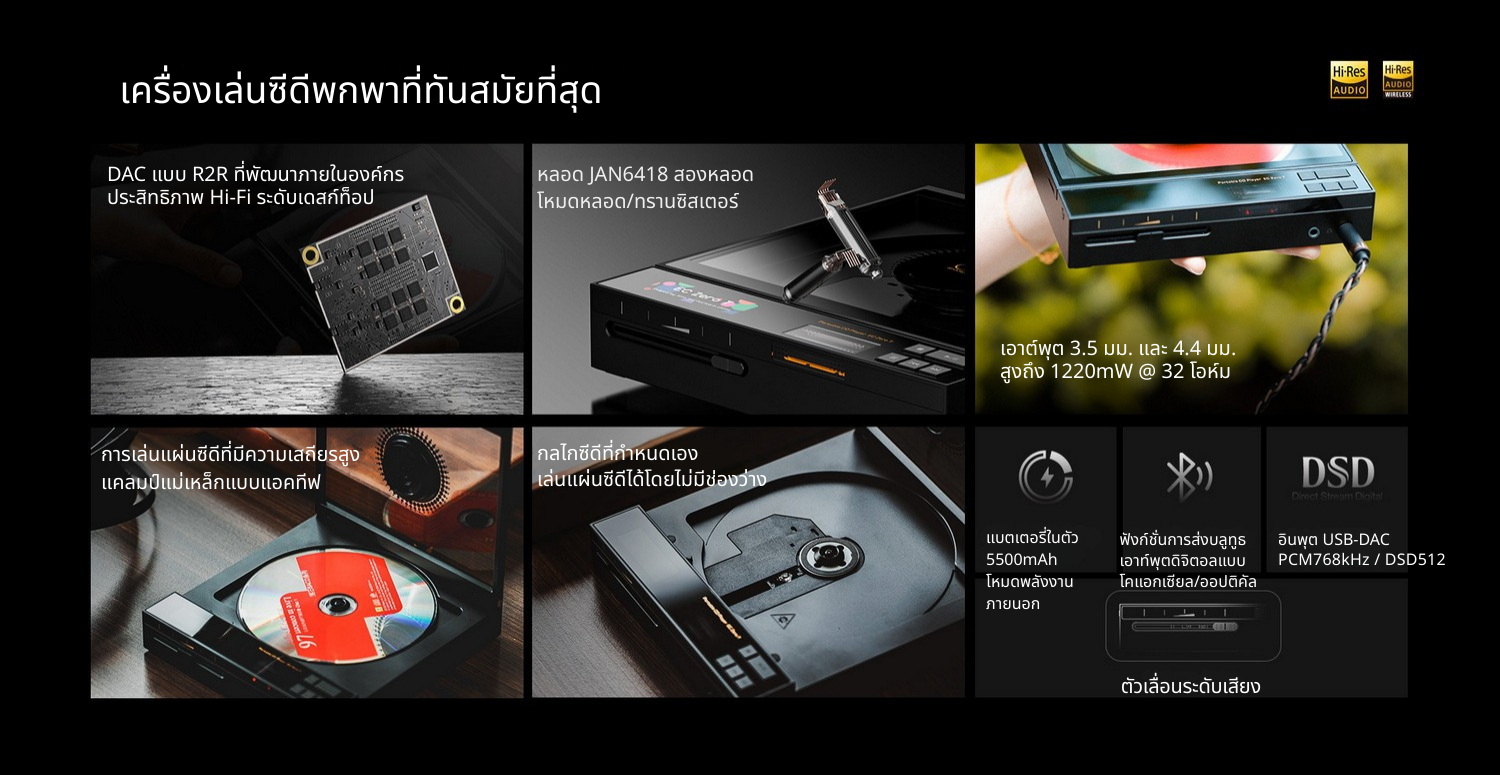 Shanling ECZeroT เครื่องเล่นซีดีพกพาระดับไฮเอนด์ ระบบ DAC R2R และแอมป์หลอดสุญญากาศ ประกันศูนย์ไทย