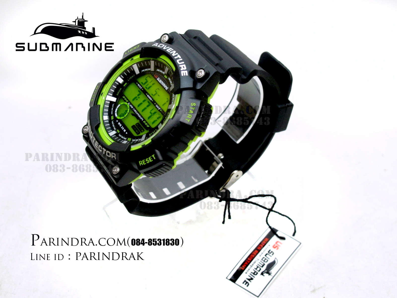 นาฬิกา US submarine สีเขียวดำ TP1318M ผิวด้าน หน้าปัดพื้นเขียว