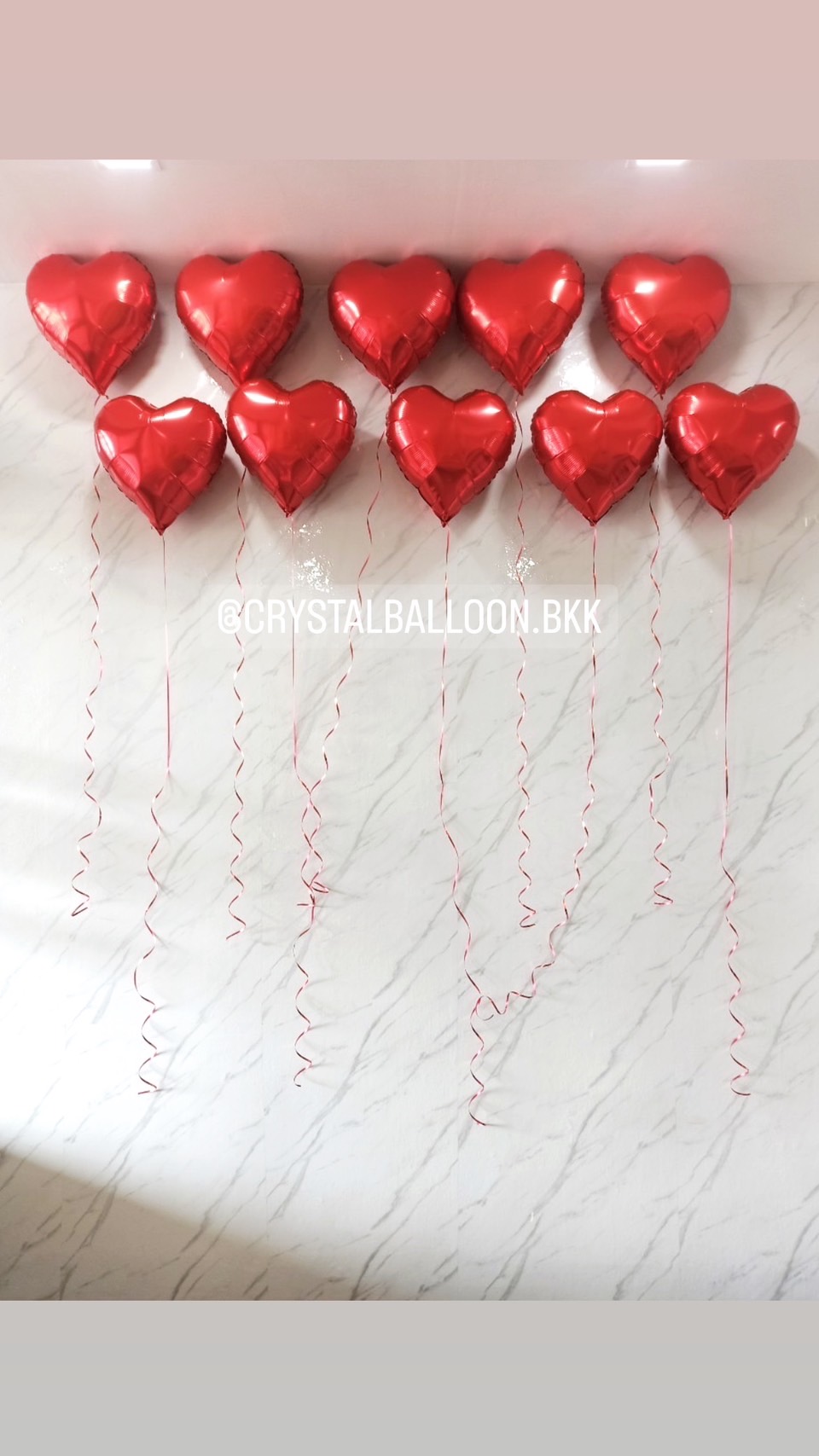 ลูกโป่ง Valentine's Day ฟอยล์หัวใจ ขนาด 18" สีแดง 10 ชิ้น พร้อมตกแต่ง สามารถเปลี่ยนสี-ฟอยล์ตกแต่งได้