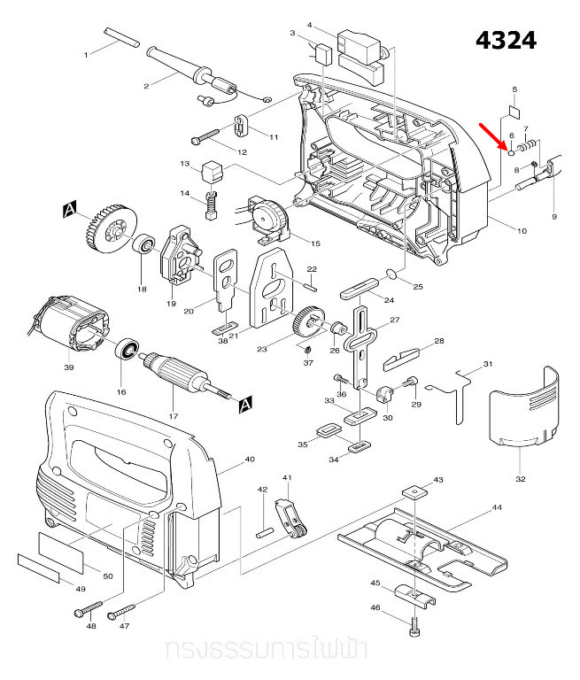 เม็ดลูกปืน 4.0 จิ๊กซอว์ Makita มากีต้า BTW450 [#18], 4324 [#6], 4329 [#8], 5007N, 5007NF [#79], 6905B [#4], 6905H [#7] Pn.216008-6 (แท้) ##