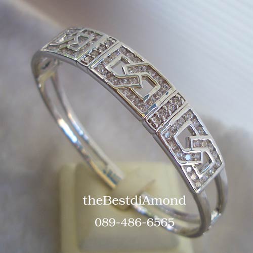 BB033RD+++กำไลเพชรโคลนนิ่ง ลายกำแพงเมืองจีน+++หรูหรา ดูดี มีรสนิยม งานสวยสุดๆๆ เพชรงามวิ๊งๆ ใส่แล้วเริ่ดแน่นอน แบบมาจากร้านเพชรเลยค่ะ