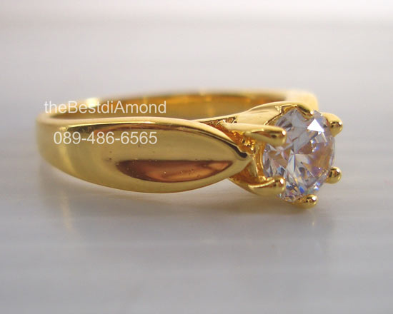 BR428+++แหวนเพชร CZ แบบชู เพชรเม็ดเดี่ยว+++แบบยอดนิยม คลาสสิค ไม่ล้าสมัย ฝังแบบหนามเตย เพชรcz กลมขนาด 50 ตัง (5 มม กว่าๆชนาดยอดนิยม เพชรวิ๊งๆเลยค่ะ