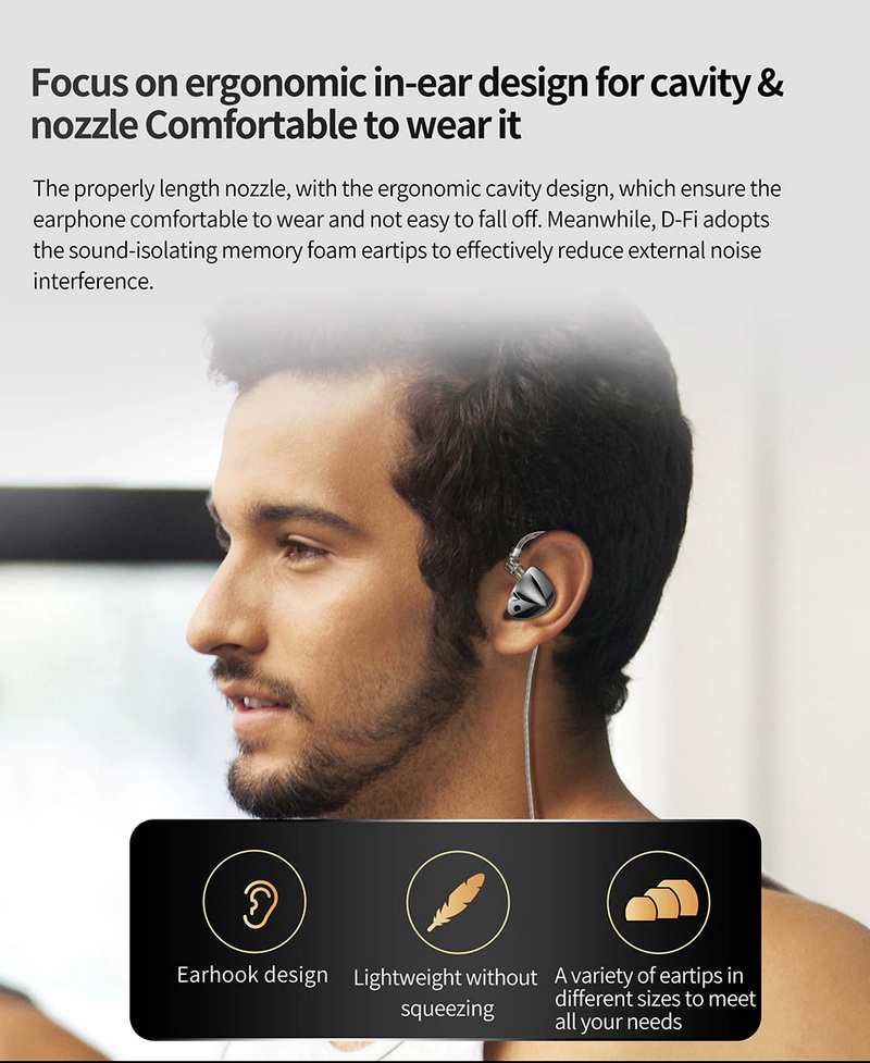 KZ D-Fi หูฟัง Iems ไดรเวอร์ไดนามิกประสิทธิภาพสูง ราชาแห่งหูฟังไดนามิก ประกันศูนย์ไทย