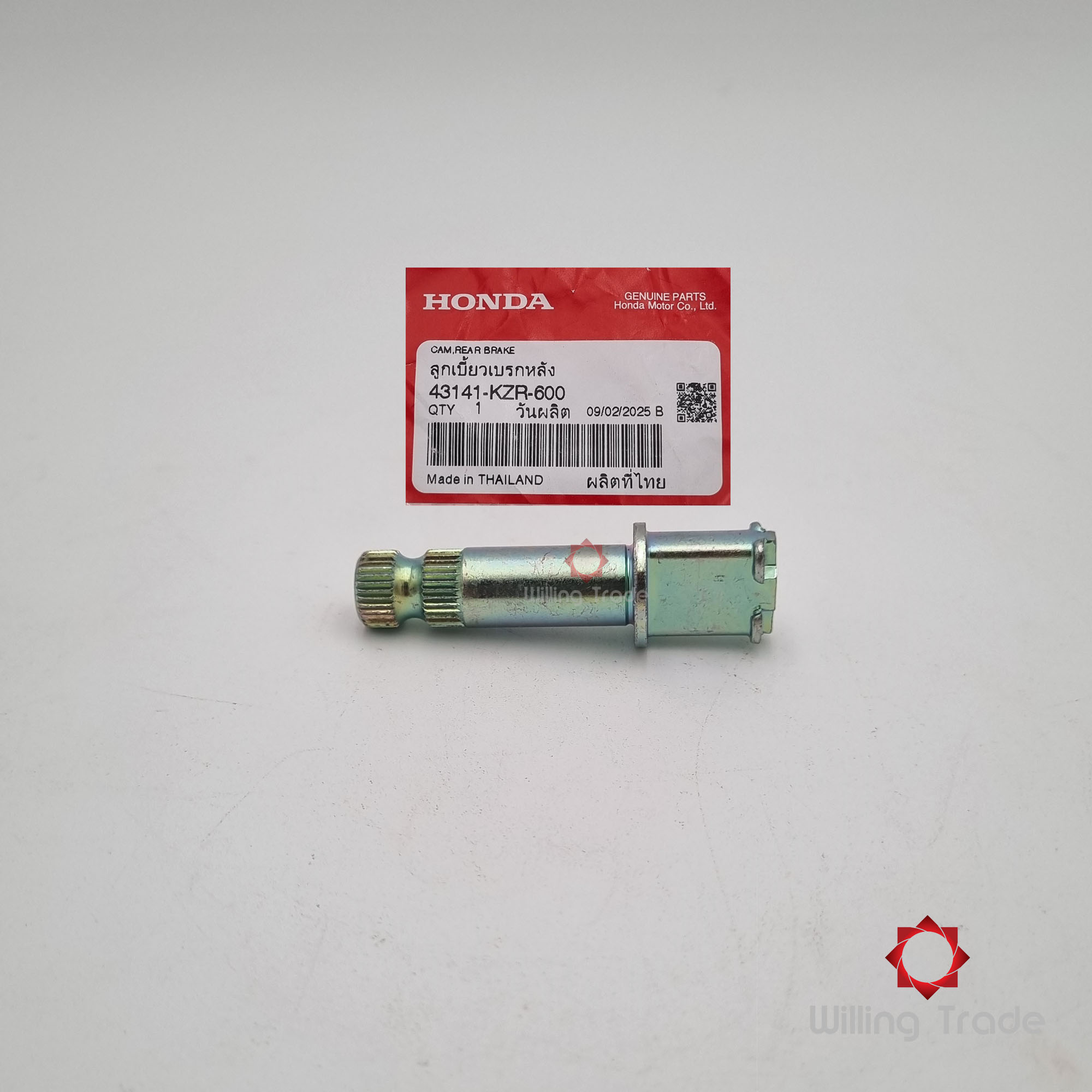 ลูกเบี้ยวเบรคหลัง (WY0110) HONDA: (43141-KZR-600) CLICK125I ... แพ๊คละ 1 ชิ้น... [แท้ศูนย์ 100%] ... กลุ่มอะไหล่ล้อหลัง ... CAM, RR. BRAKE