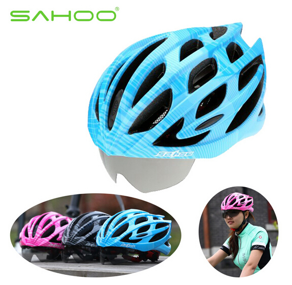 หมวกจักรยาานมีแว่น Sahoo Helmet with Goggles รุ่น 91928(1 เลนส์+1 เลนส์เสริมสีชา)