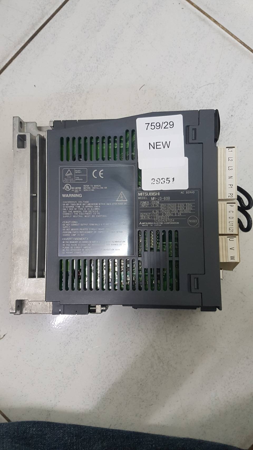 MR-J3-60B SERVO DRIVE " MITSUBISHI "