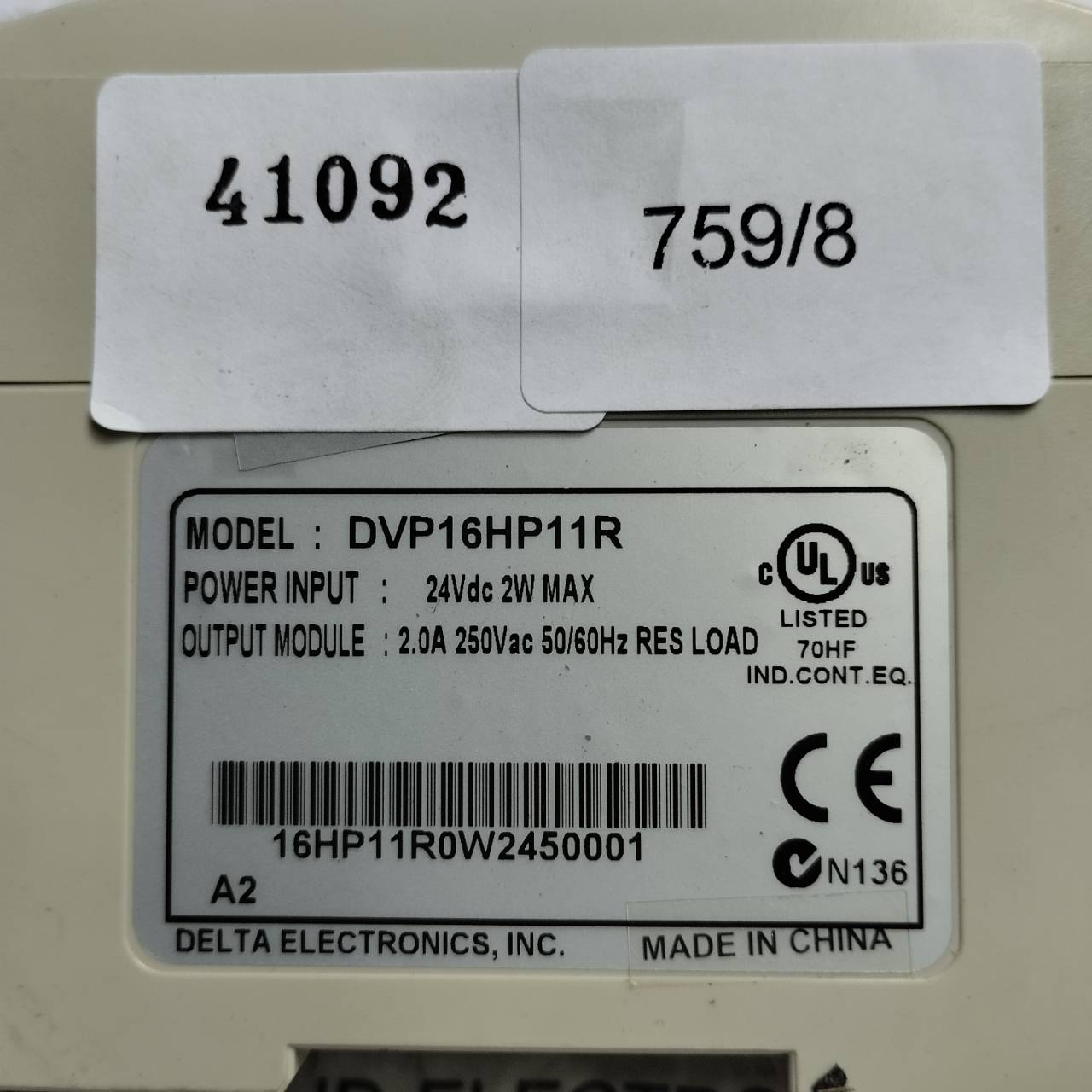 DVP16HP11R PLC " DELTA "