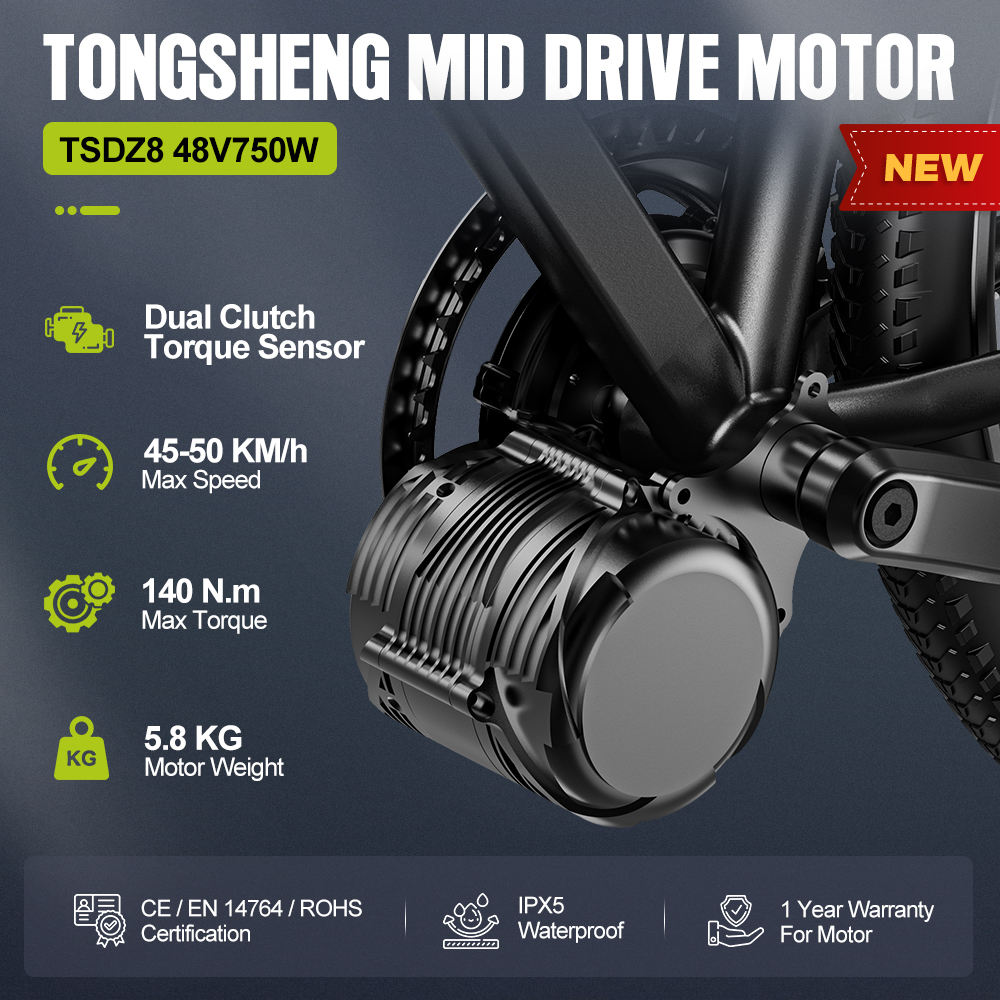 TONGSHENG Mid Drive Motor Conversion Kit E-bike – ชุดแปลงจักรยานธรรมดาเป็นจักรยานไฟฟ้า (E-Bike Kit)
