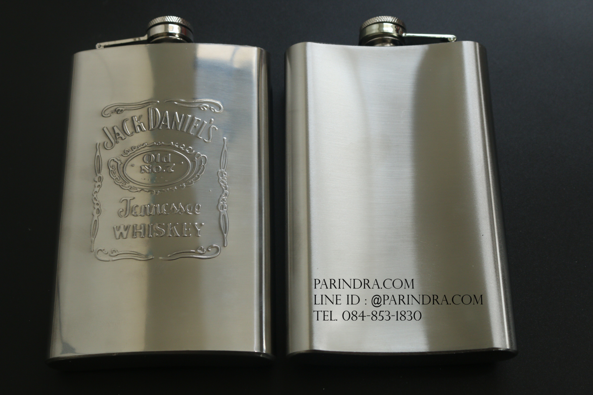 กระป่องสแตนเลส Jack Daniel's อย่างดี สำหรับพกพา บรรจุ 10 oz