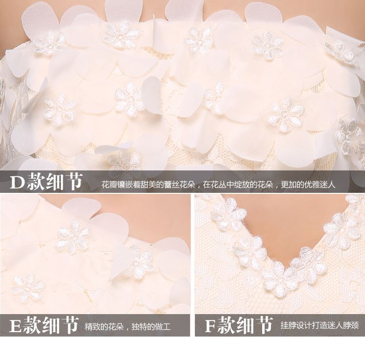 พร้อมส่ง ชุดราตรียาว ชุดเพื่อนเจ้าสาว สีครีม แบบ B เกาะอกลูกไม้ ช่วงเอวเพิ่มระบายสวย (เชือกผูกด้านหลัง)