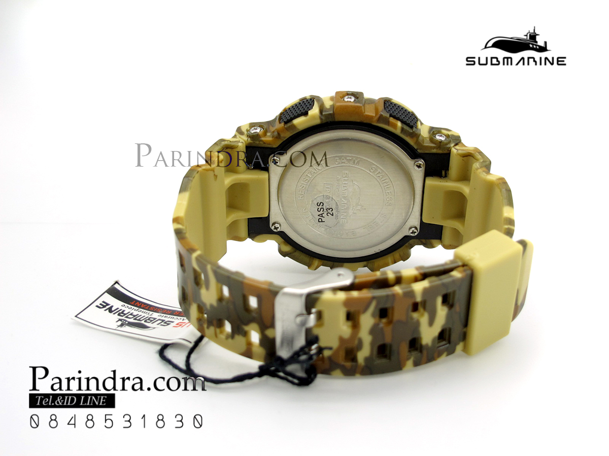 นาฬิกา US submarine รุ่น TP1340M (Military) สีลายพรางทหารสีน้ำตาล หน้าปัดพื้นเขียว