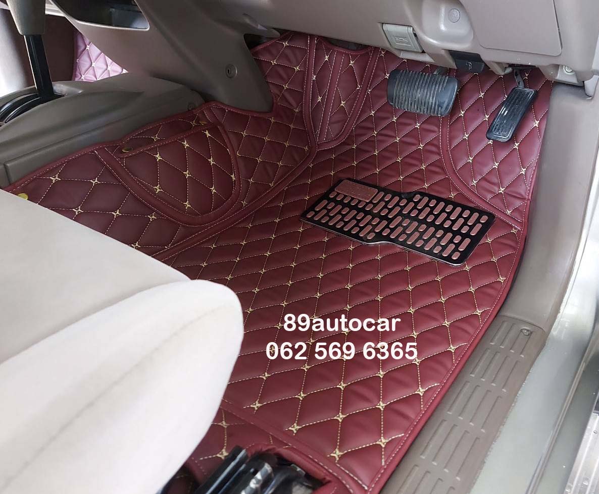 ผลิตพรมรถยนต์ Toyota Tiger 4 ประตู ปูพรมหกดี สีแดงเลือดหมู เต็มคัน