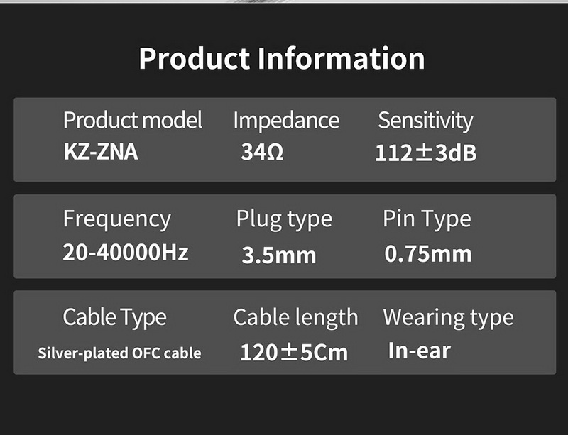KZ ZNA หูฟัง Hybrid 2 ไดรเวอร์ 1BA+1DD ประกันศูนย์ไทย