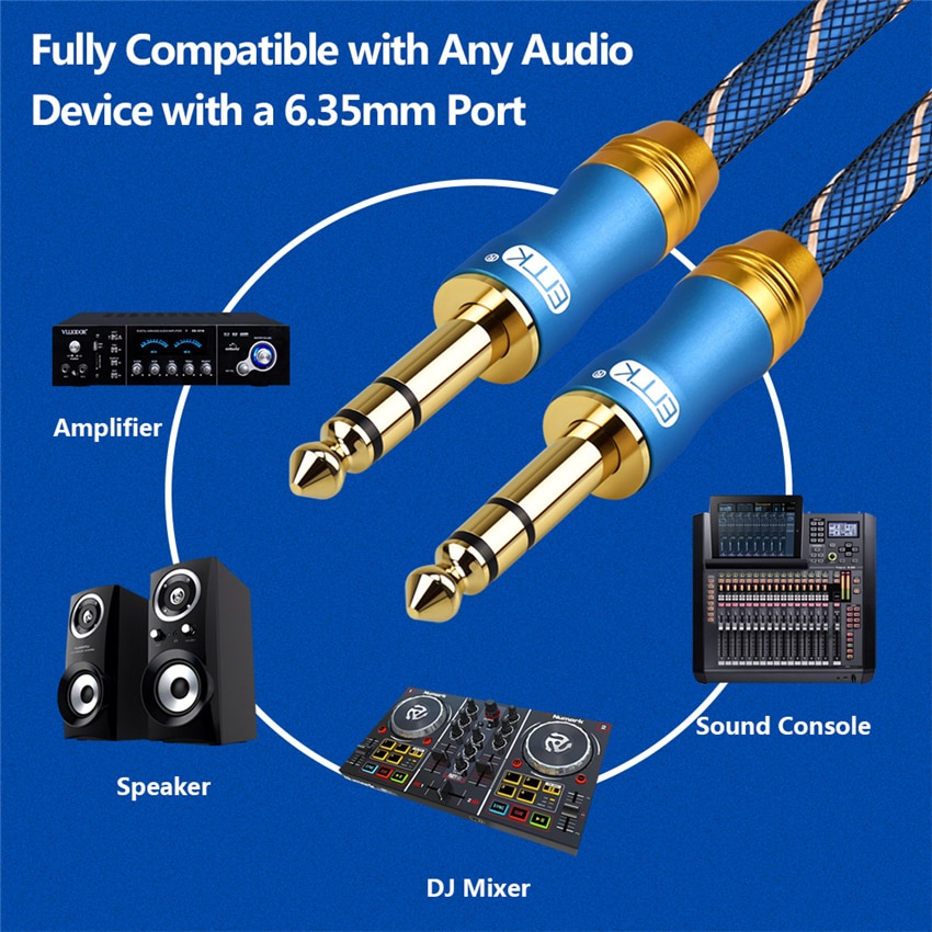 ขาย ERTK 6.35mm to 6.35mm สายเคเบิ้ล AUX สำหรับเครื่องเสียง กีต้าร์ Amplifier รถยนต์