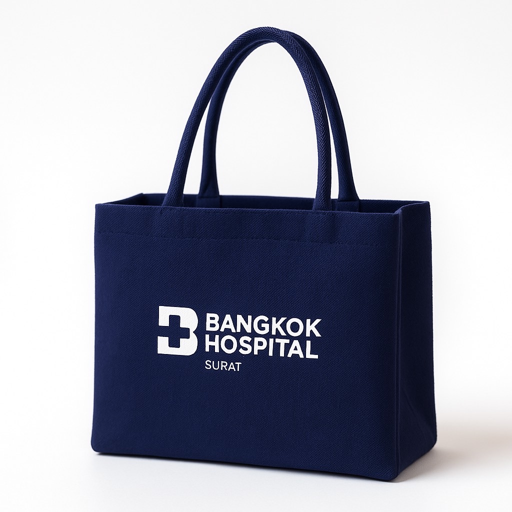 กระเป๋าผ้าแคนวาส ทรงกล่องสี่เหลี่ยมผืนผ้า ขนาด ก.26*ส.16*ก้น-ข้าง13 ซม.