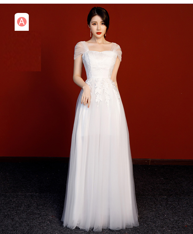 Pre-order เดรส สีขาว ชุดราตรียาว มีหลายแบบให้เลือก (ซิปหลัง)