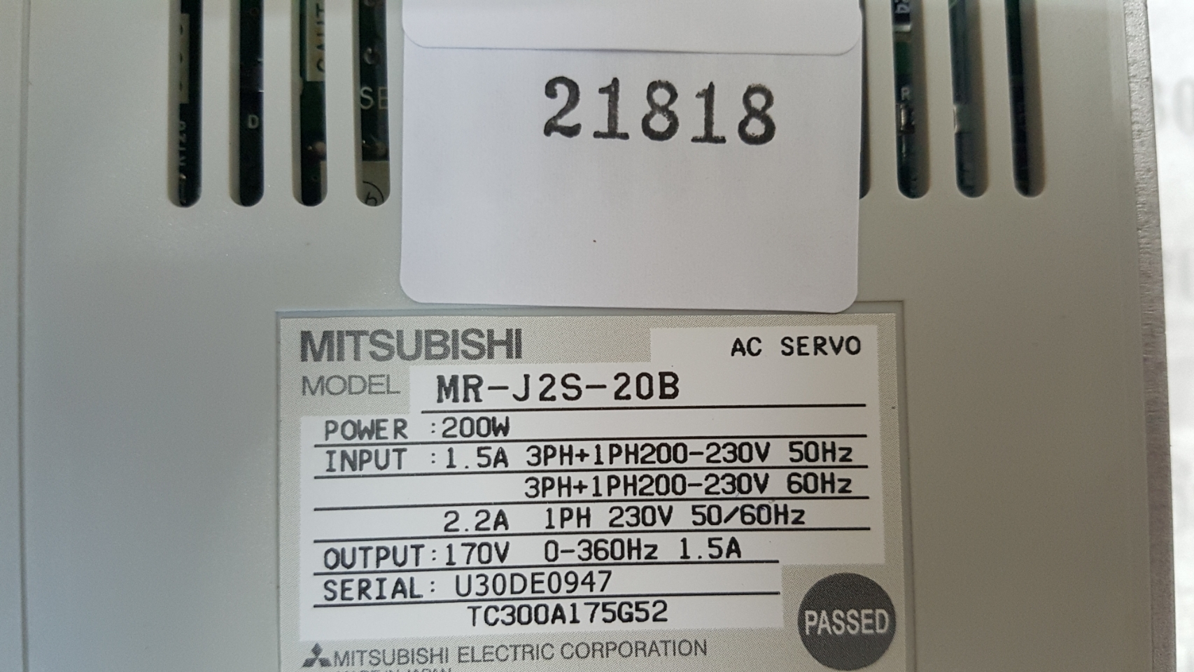 MR-J2S-20B SERVO DRIVE " MITSUBISHI "