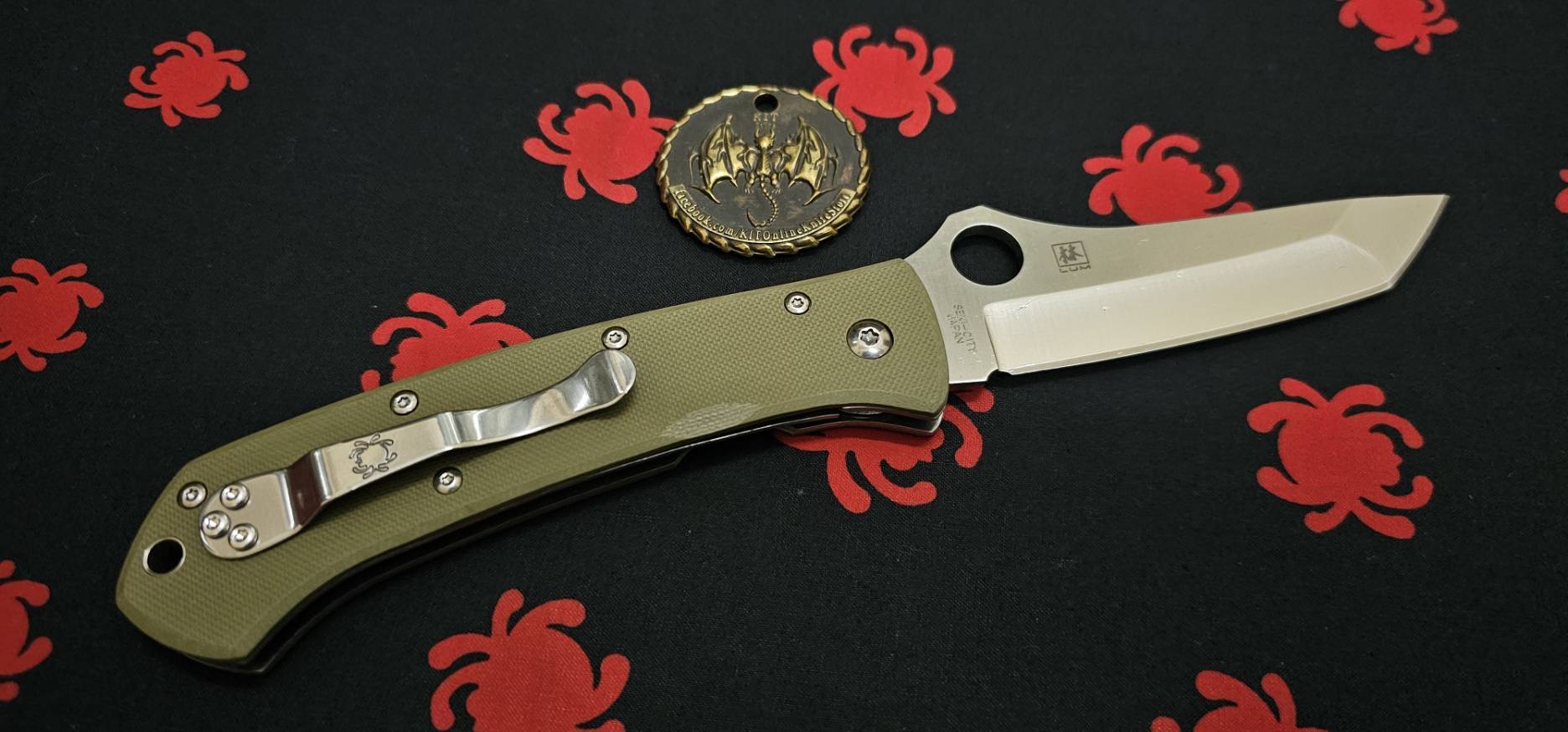 Spyderco Lum Tanto Knife OD Green G-10 (3.9" Satin M390)
