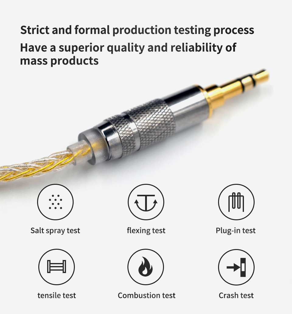 ขายสาย KZ Goldsilver cable สายถักชุบเงิน+ทอง 200 แกนรุ่นใหม่ล่าสุด