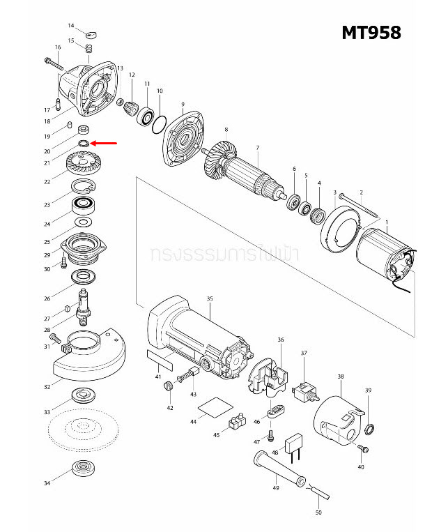 แหวนล็อค Maktec, Makita MT560, MT583, MT811, MT813, MT817, MT910 , MT940, MT941, MT958, 4100NB, M8103 (ใช้ได้กับหลายรุ่น) (ห่อ=10ตัว #12)