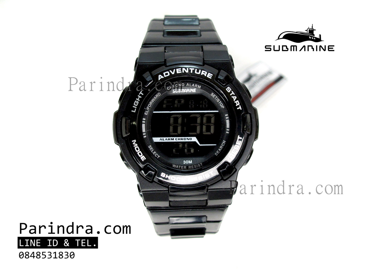นาฬิกา US submarine รุ่น TP1322L ระบบดิจิตอล ขนาดเล็กเท่า Baby-G สีดำล้วน