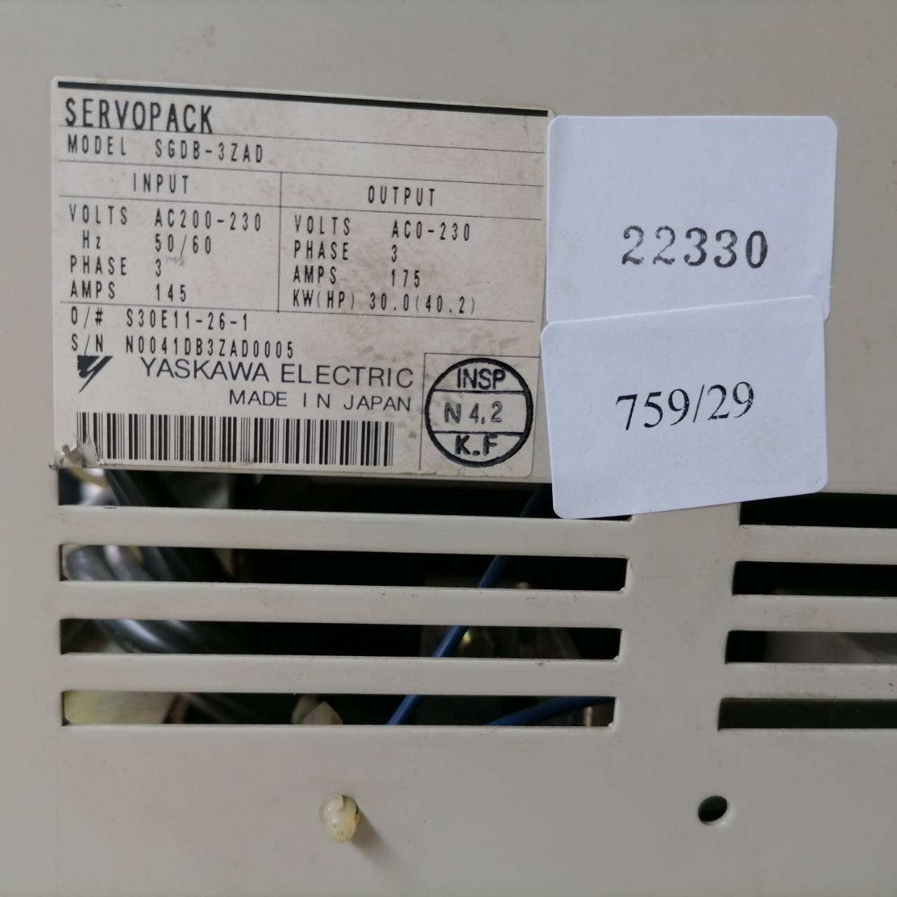 SGDB-3ZAD SERVO DRIVE “ YASKAWA ”