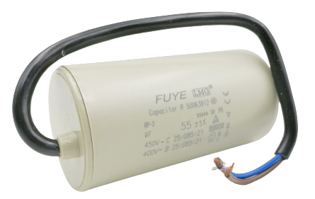 คาปาซิเตอร์ 55uf 450v.(กลม-สายไฟ)