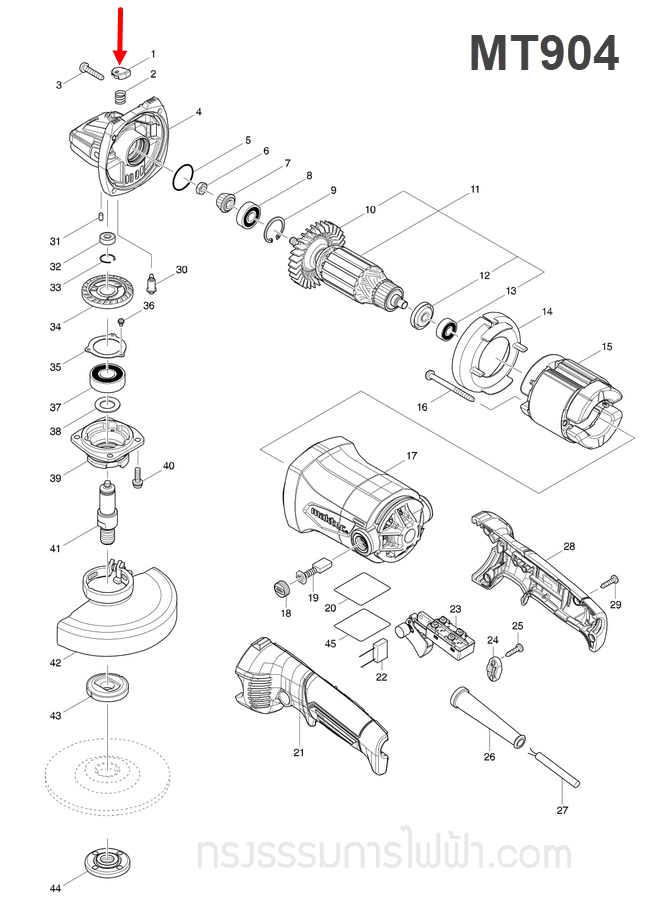 PIN CAP หินเจียร Maktec-มาคเทค MT904 [#1] Pn.417771-6 (แท้) ## **