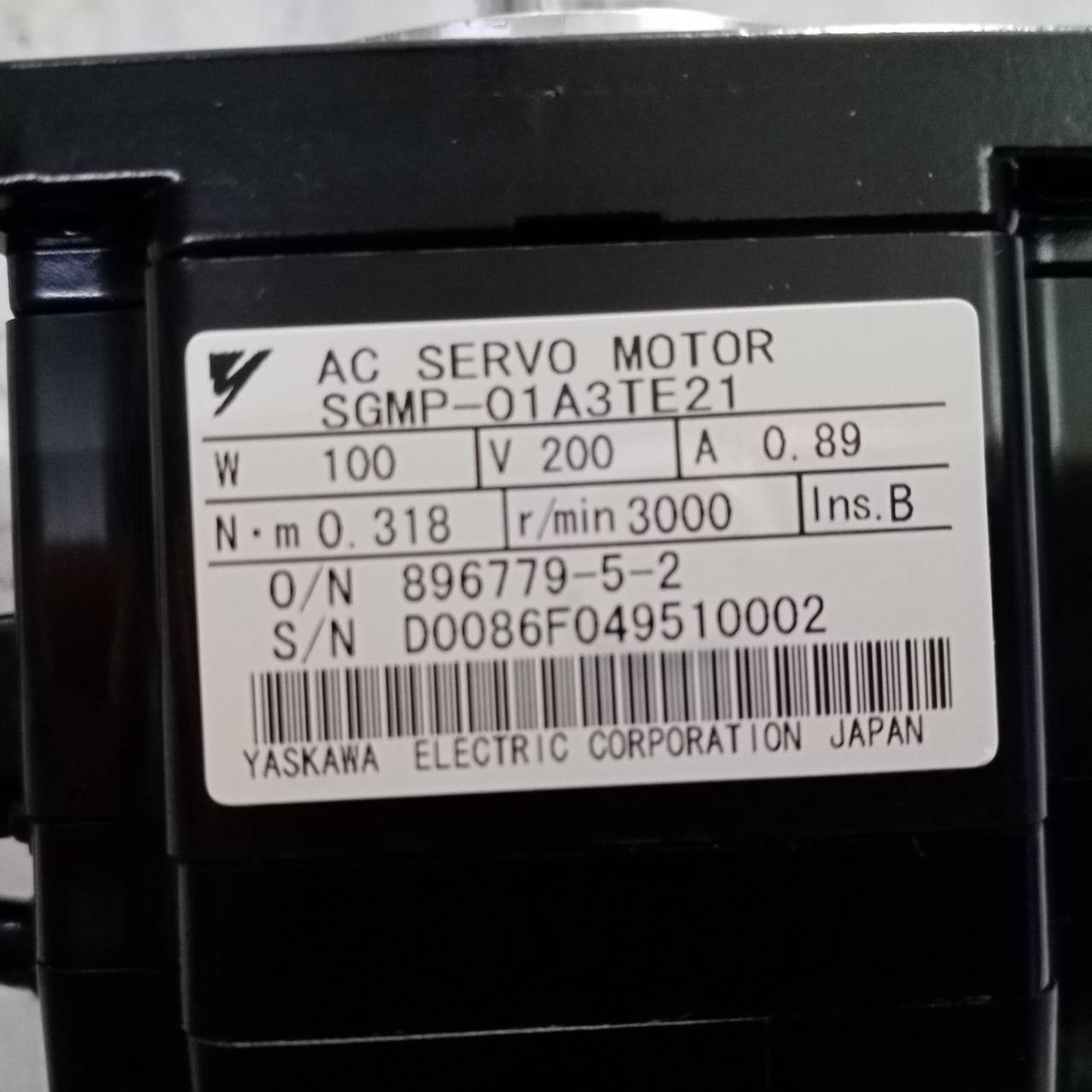SGMP-01A3TE21 SERVO MOTOR " YASKAWA "