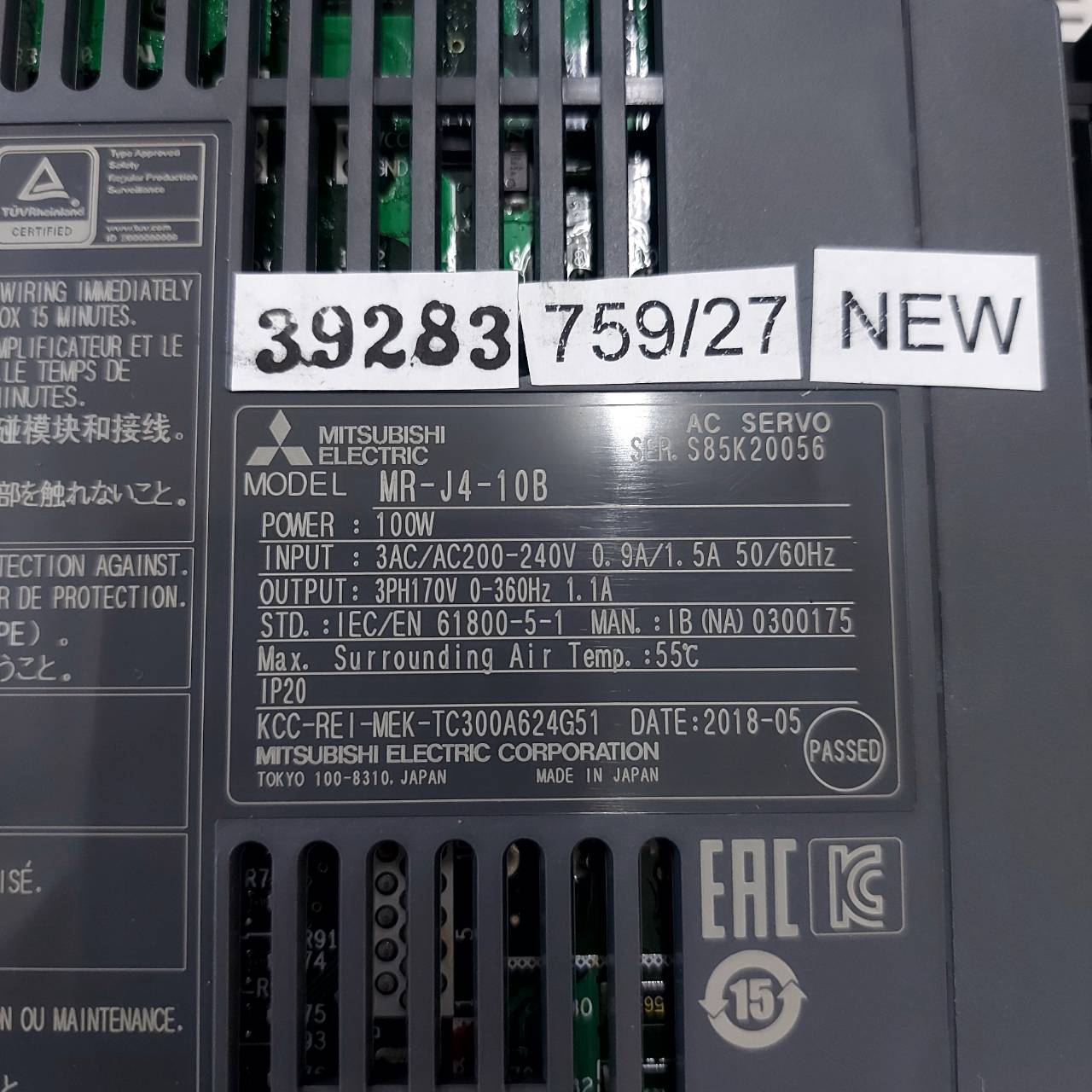 MR-J4-10B SERVO DRIVE " MITSUBISHI "