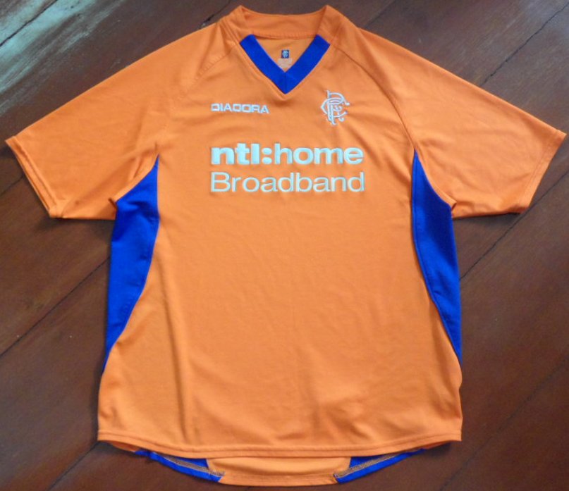 เสื้อฟุตบอล ทีมสโมสรเรนเจอร์ส ชุดเยือน 2002/03 M-Size / RANGERS Football Shirt Away Kit 2002/03 Jersey M-Size