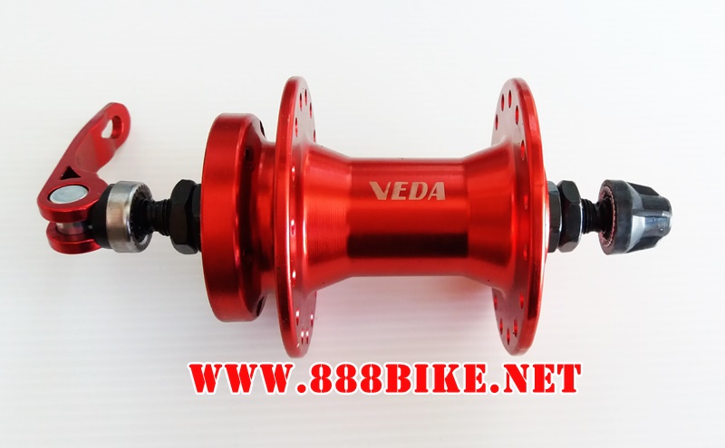 ดุมดิสเสือภูเขา ดุมเสือภูเขา VEDA หน้า/หลัง โม่อลูฯ สีดำและสีแดง 32H,VEDA-433