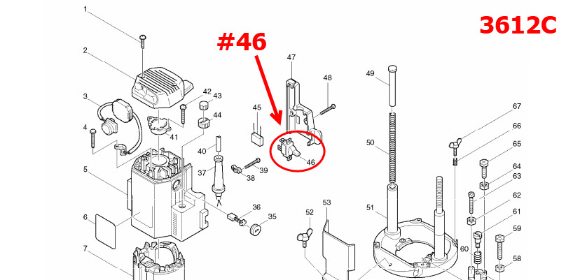 สวิทช์ 3612C [#46] มากีต้า-Makita Pn.651416-8 (แท้) ##