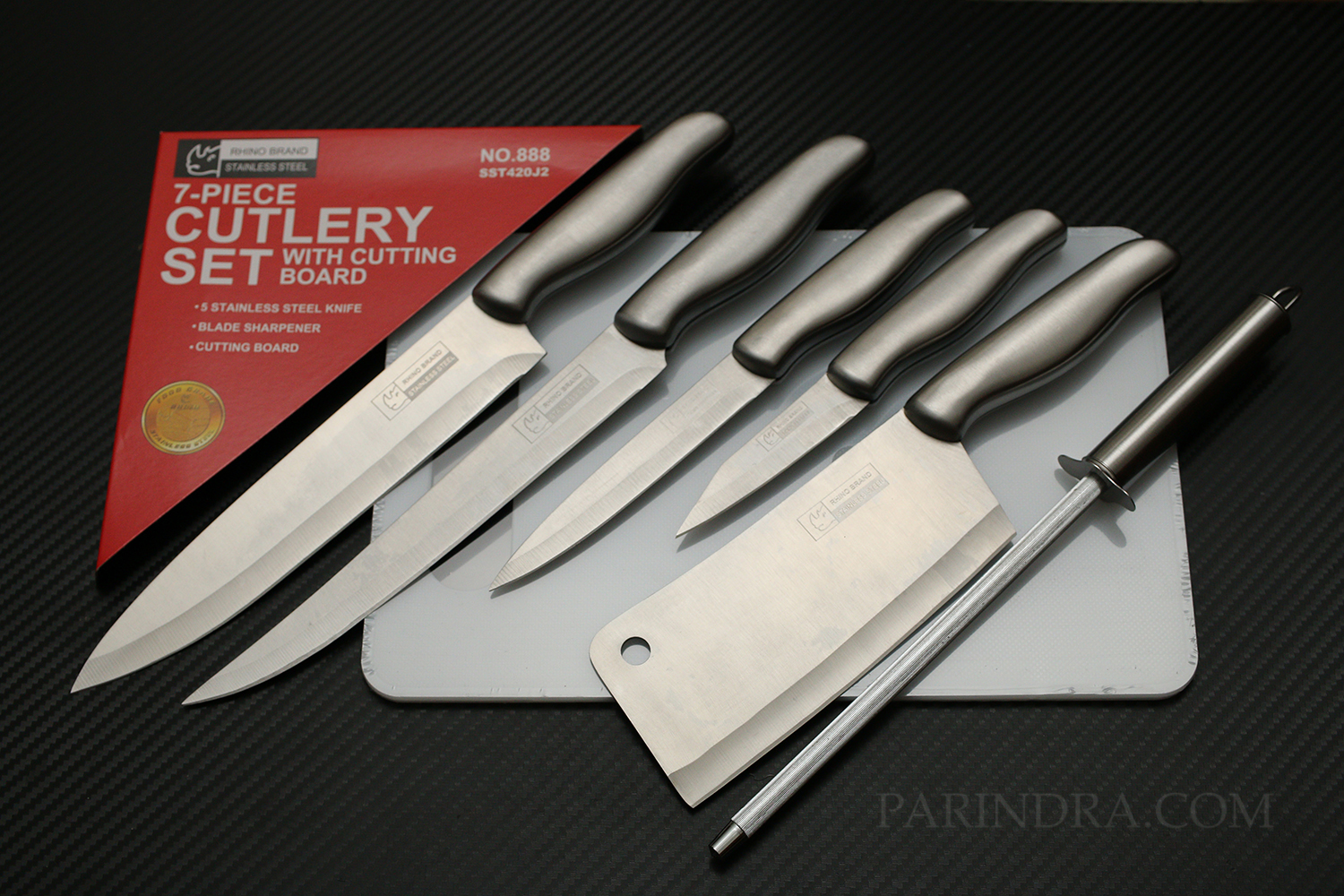 ชุดมีดทำครัวแสตนเลส RHINO BRAND No.888 7-PIECE CUTLERY SET (ของแท้)
