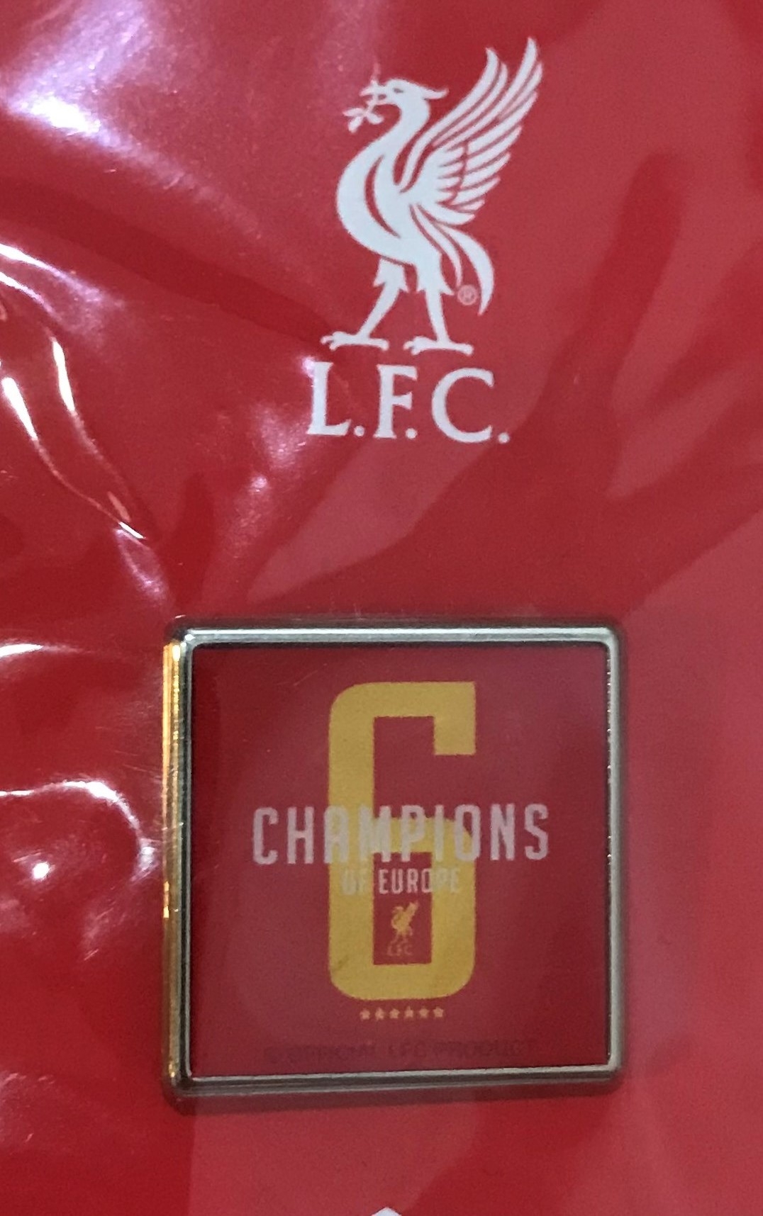 เข็มกลัด ฟุตบอล สโมสรลิเวอร์พูล - ราชันย์แห่งยุโรป 2019 ใหม่ / LIVERPOOL Football Club Pin - CHAMPIONS of EUROPE 2019 NEW