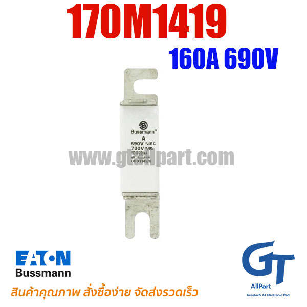 ฟิวส์ใบมีด แบบเหลี่ยม 170M1419 160A 690V Bussmann / Eaton | ขายฟิวส์ของแท้