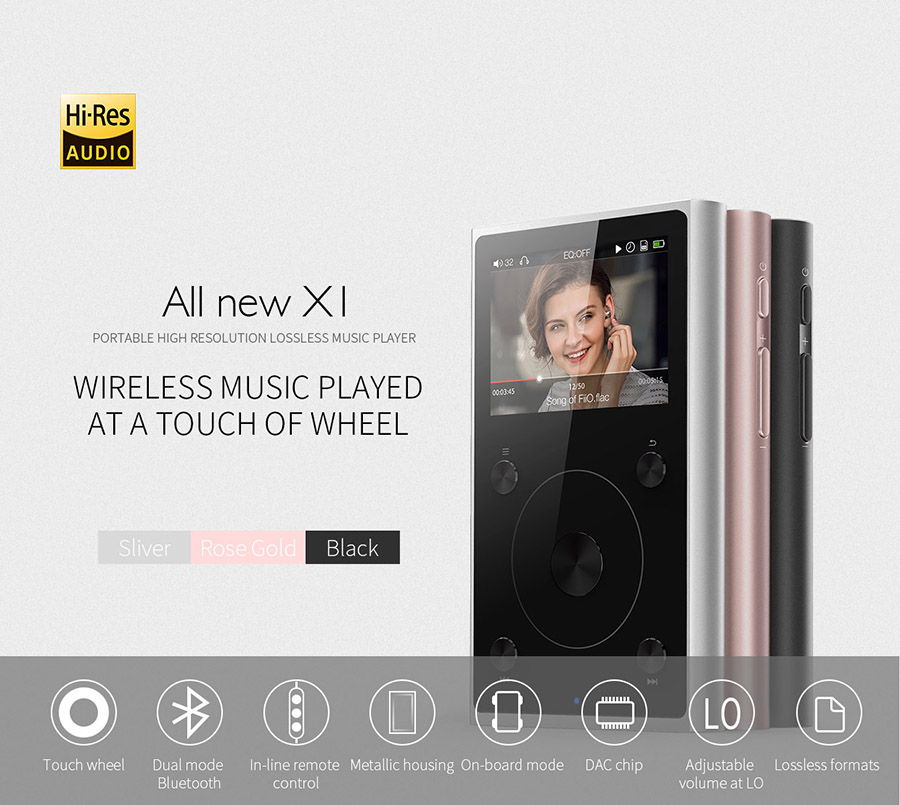 Fiio X1 Gen2 X1ii เครื่องเล่นเพลงพกพารองรับ lossless 192khz/32bit bluetooth 4.0 Touch wheel
