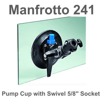 ปั้มดูดกระจก พร้อมชุดเสียบอุปกรณ์ Manfrotto 241 ใช้ติดตั้งกล้องถ่ายภาพทุกชนิด หัวไฟ และอื่นๆ Pump Cup with Swivel 5/8'' Socket ประกันศูนย์ 5 ปี