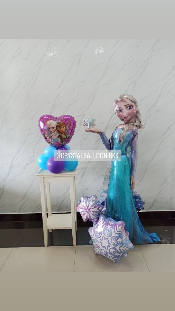 ลูกโป่ง วันเกิดเด็ก ฟอยล์ Frozen Anagram เต็มตัว พร้อม ฟอยล์หัวใจ ขนาด 18" ตั้งฐาน 1 ชิ้น พร้อมตกแต่ง สามารถเปลี่ยนสีลูกโป่ง/เปลี่ยนฟอยล์ตกแต่งได้