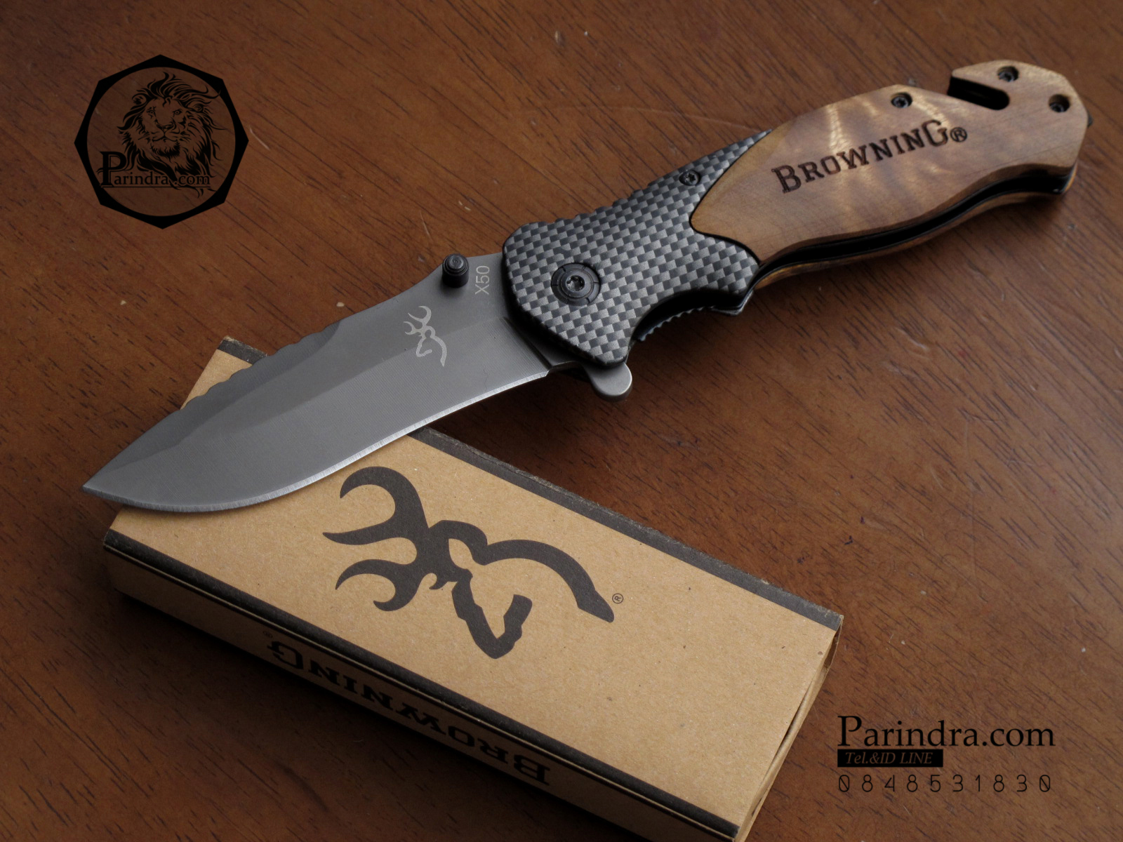 มีดพับสำหรับพกพาขนาดกลาง Browning ด้ามเหล็ก รุ่น X50 (OEM)