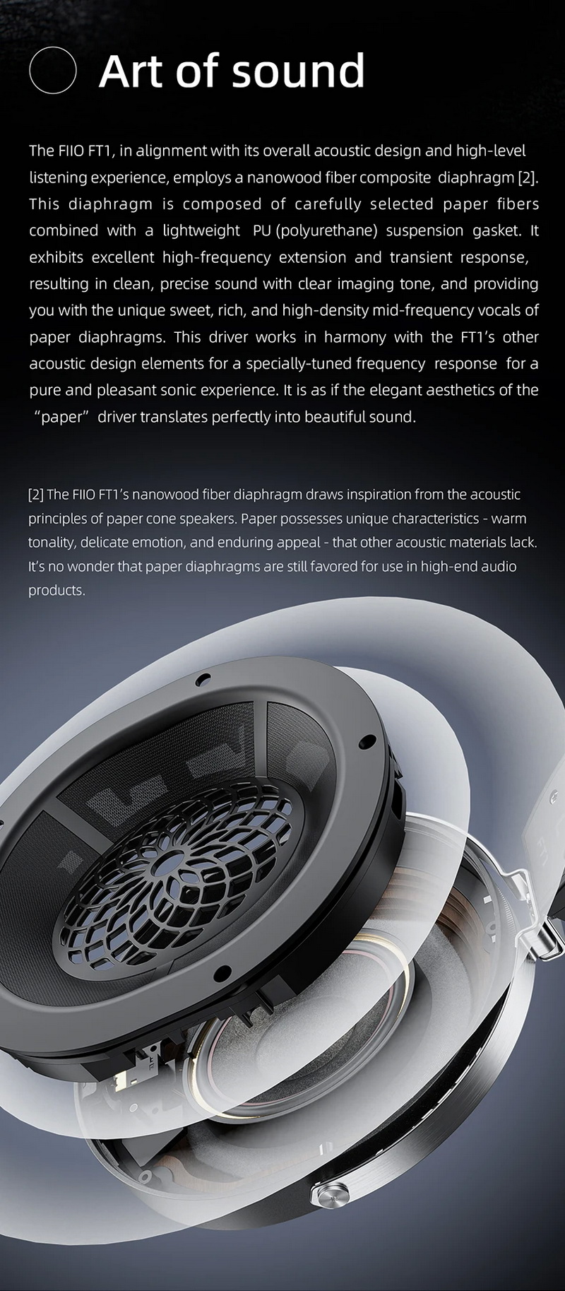 FiiO FT1 หูฟัง Headphones ไดรเวอร์ไดนามิก 60มม. ฝาครอบหูฟังไม้วอลนัทอเมริกัน ประกันศูนย์ไทย