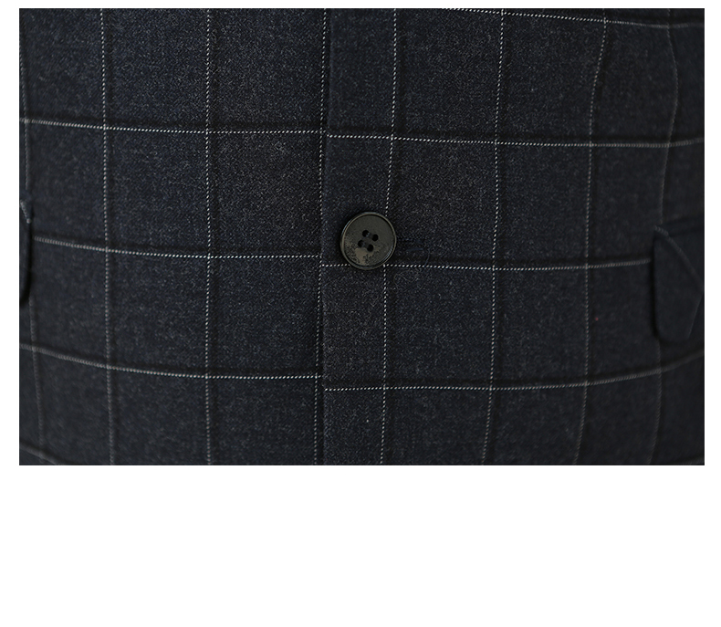 Pre-order ชุดสูทชาย พลัสไซส์ ลายตารางสีกรมท่า