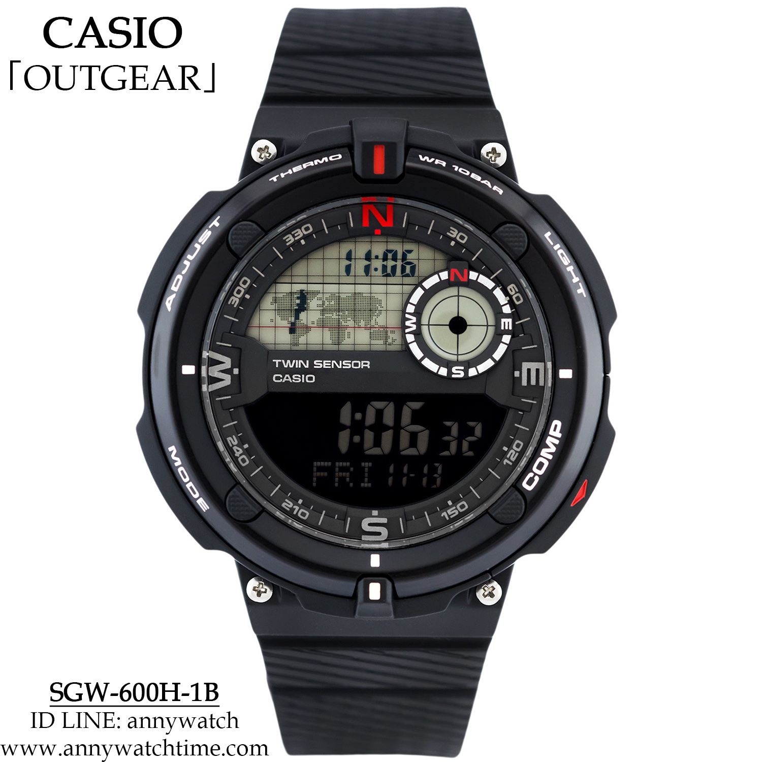 CASIO SGW-600H-1B