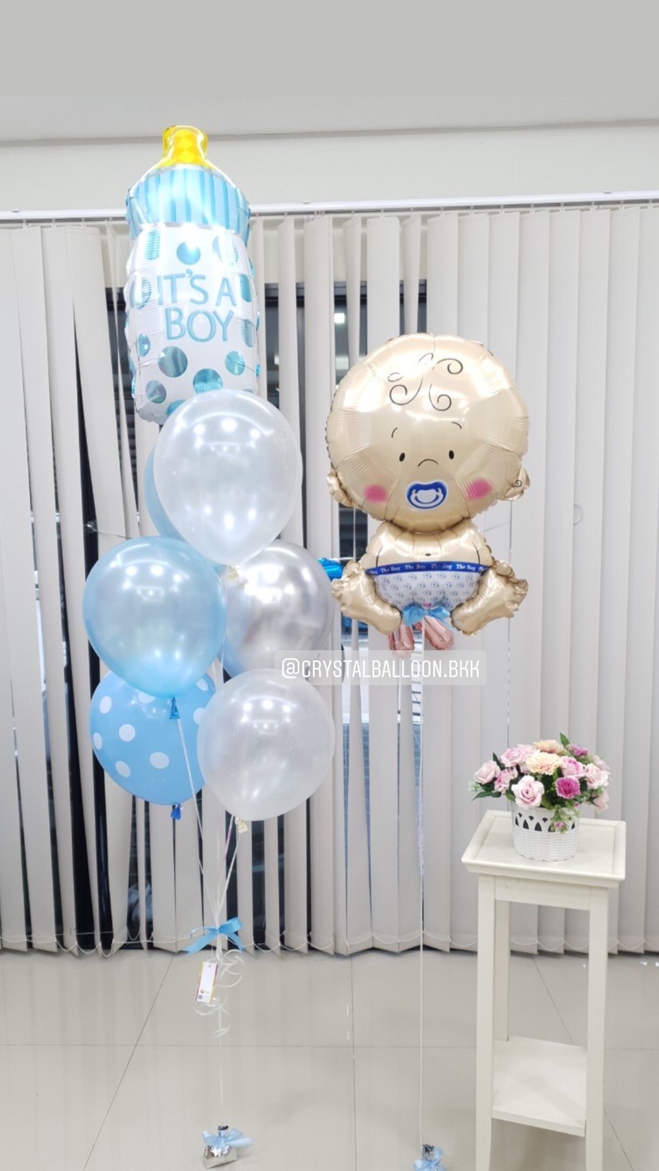 ลูกโป่ง Welcome Baby Boy ช่อลูกโป่งฟอยล์ขวดนม ช่อ 7 ลูก 1 ช่อ พร้อมตกแต่ง ฟอยล์เด็กทารก 1 ชิ้น สามารถเปลี่ยนสีลูกโป่ง/เปลี่ยนสี-ฟอยล์ตกแต่งได้