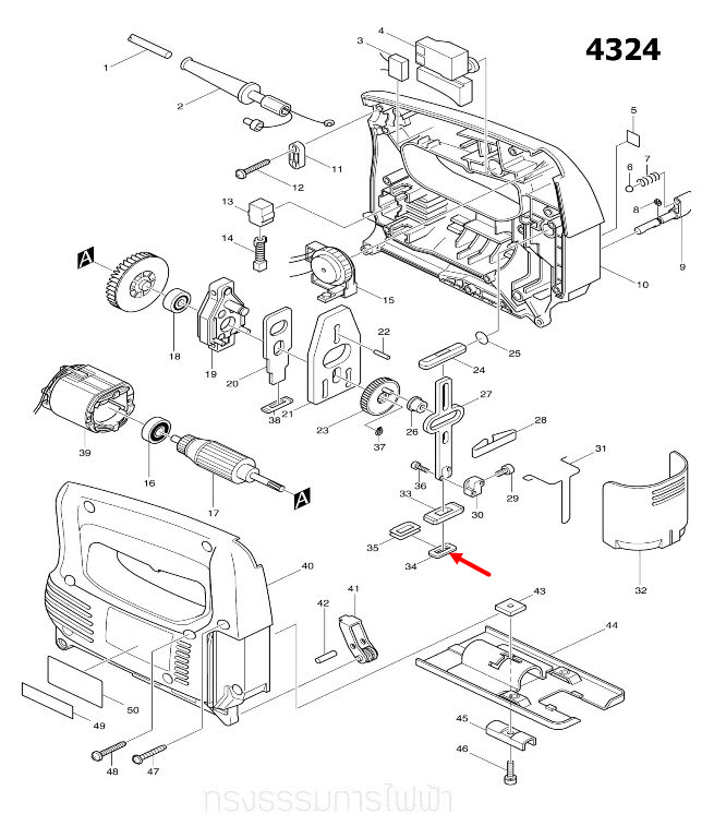 POLY URETHANE SPONGE Makita มากีต้า-4323 [#11], 4324 [#34] Pn.423307-1 (แท้) ##(*)